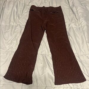 George Chocolate Brown Pants with Pinstripes